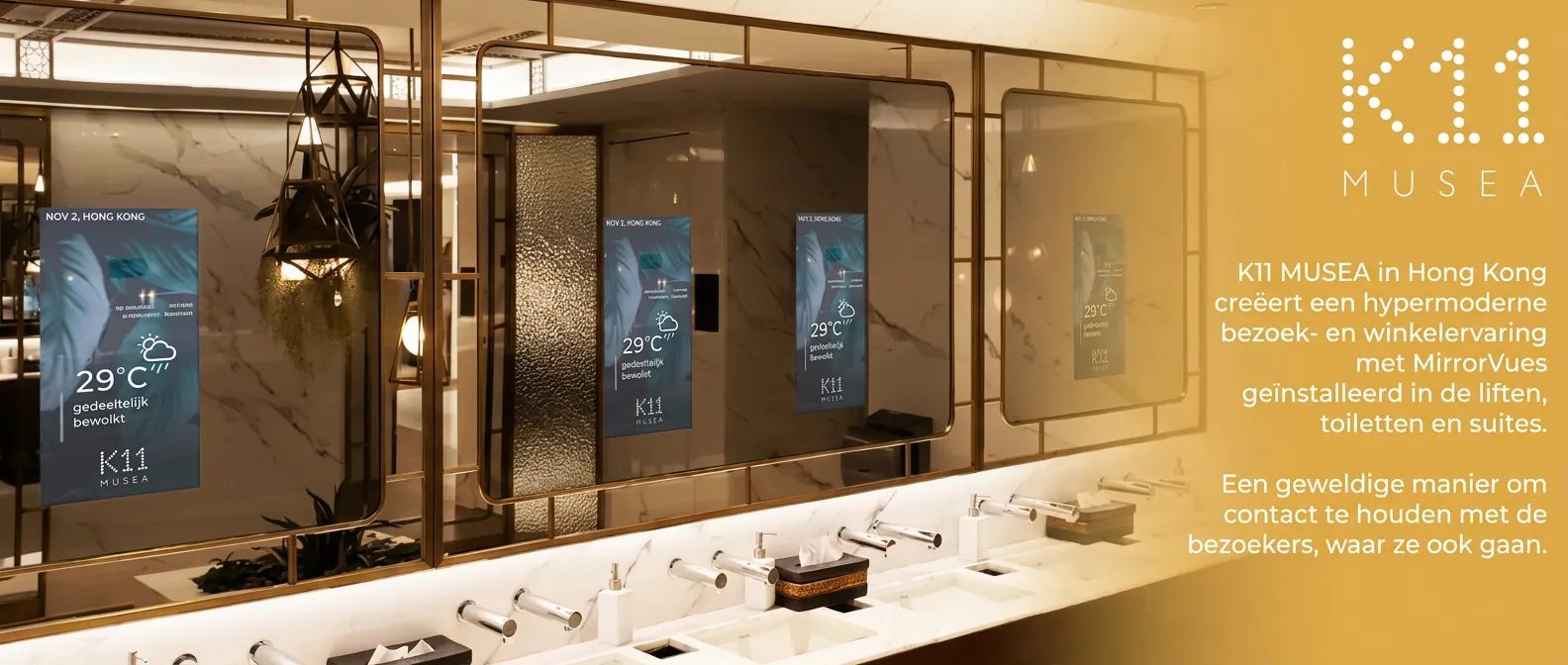 State-of-the-art mirror installed in the restrooms of K11 Musea.