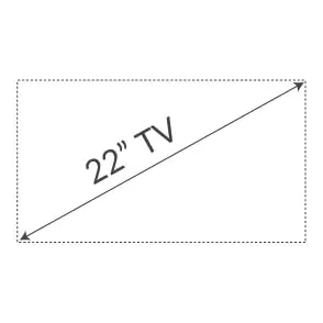 Drawing of 22-inches TV screen.