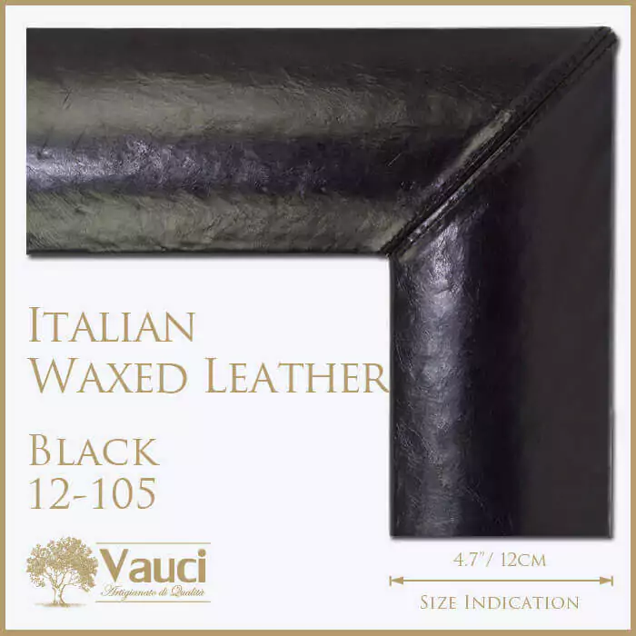 Italian waxed leather black vauci frame.