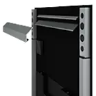 Standard wall-mount rails on the back of the mirror TV